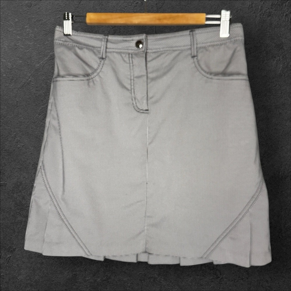 Nivo By Lanctot Womens Skort Sz 4 White Black‎ Gingham Check Golf Skirt Shorts